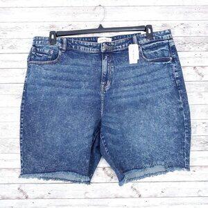 Lane Bryant Womens Denim Shorts Sz 20 Boyfriend Bermuda 488A
